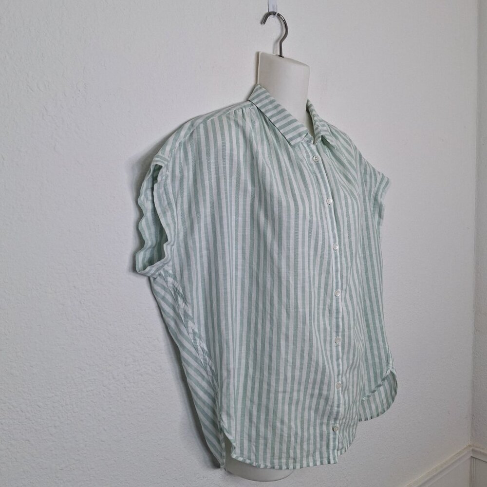 Madewell Boxy Shirt Striped Sz M Oversized Button Down 100% Cotton Preppy Work - Picture 5 of 13